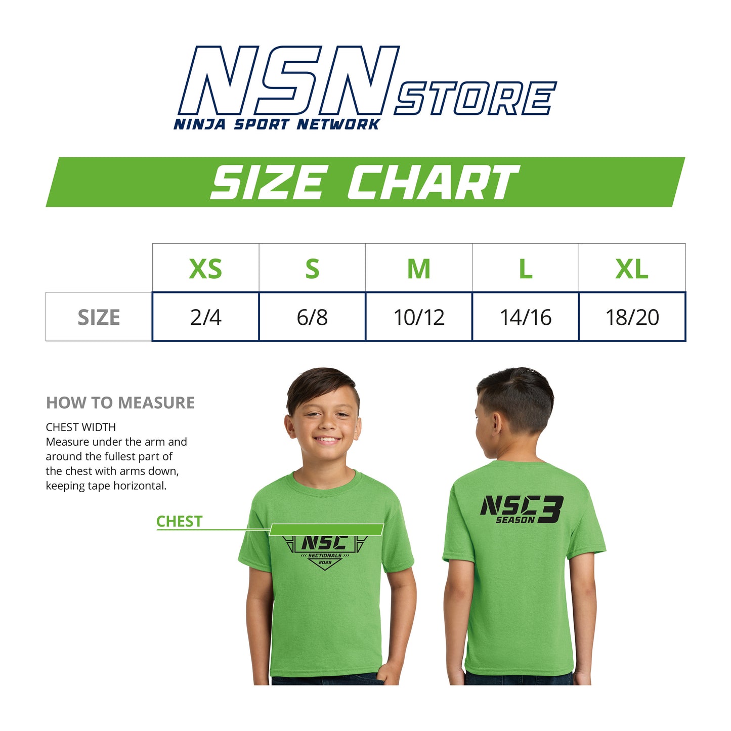 2025 Youth Sectionals Season 3 Tee - Youth Green